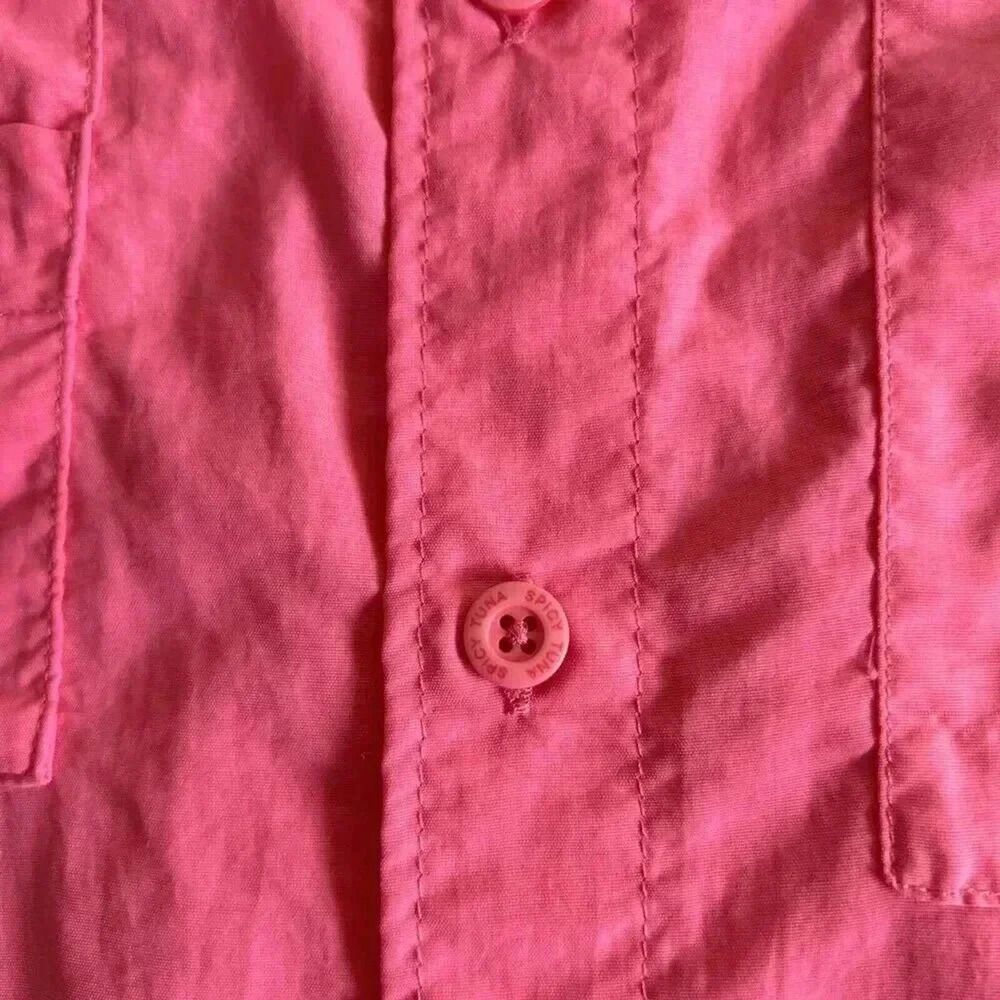 Key Largo Florida Marlin Spicy Tuna Fishing Button Up Embroidered Shirt Mens Med - Picture 13 of 15